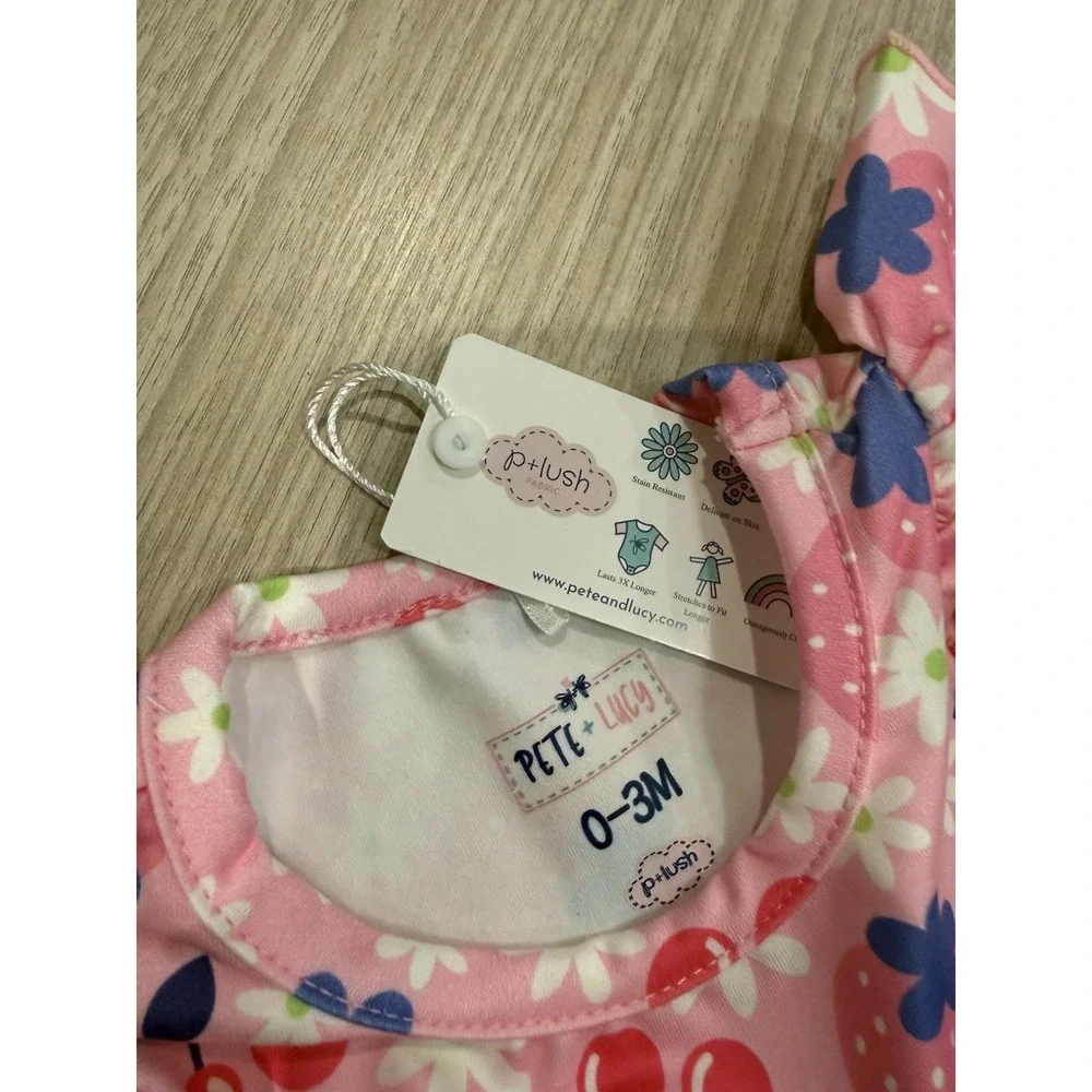 Pete + Lucy Cherry Berry Sweet Girl Romper 0-3 Months